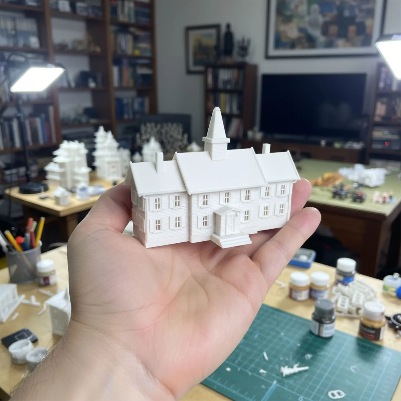 Evemodel N Modello in scala Dwelling House Kit smontato non verniciato edificio a due piani