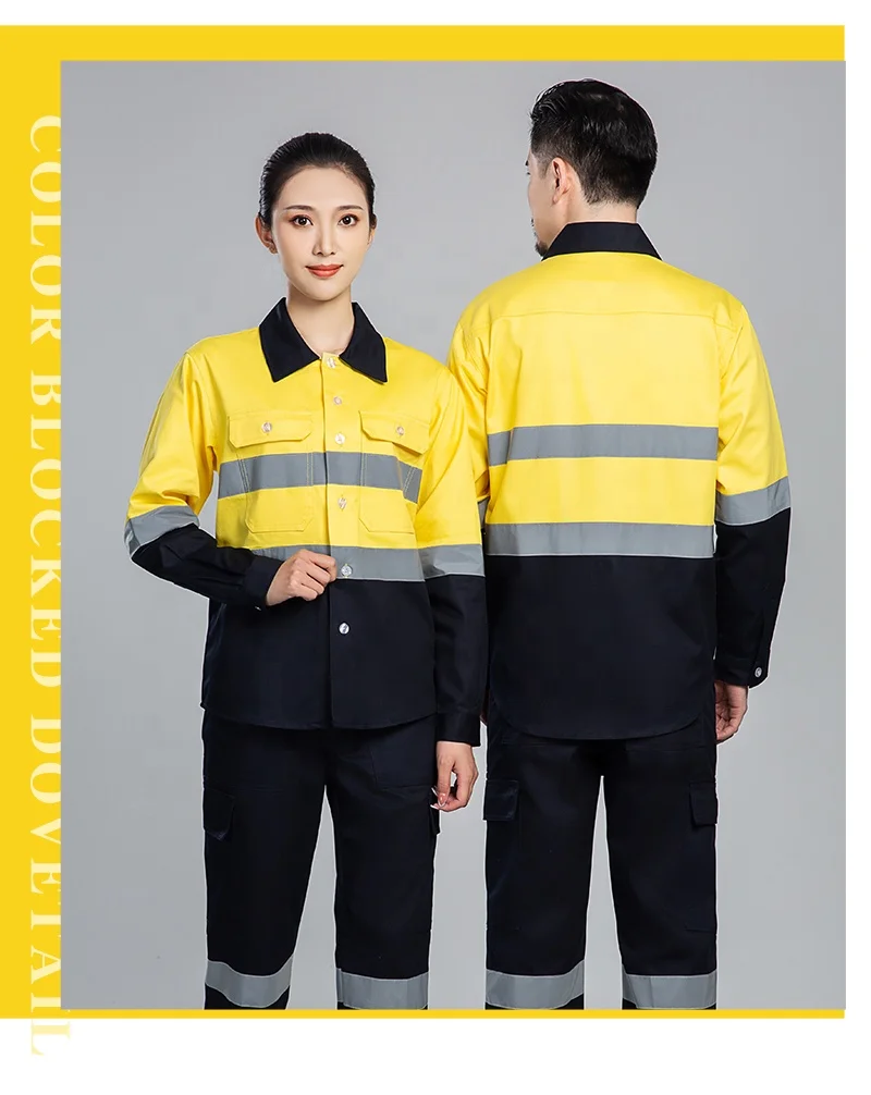 Ropa de trabajo de alta visibilidad para hombres, chaqueta, uniforme, monos, camisa reflectante de seguridad Industrial