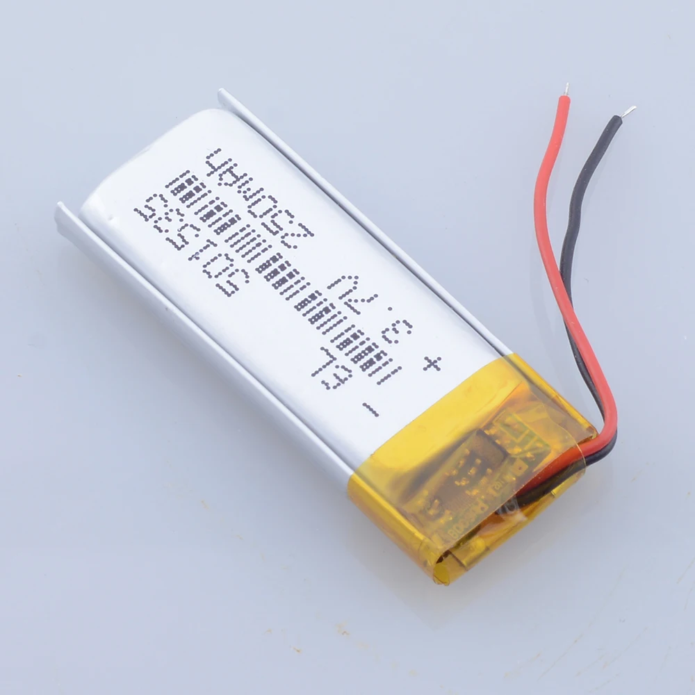 10ชิ้น/ล็อต 501535   3.7V 250mAh แบตเตอรี่ลิเธียมลิเธียมโพลิเมอร์แบบชาร์จไฟได้