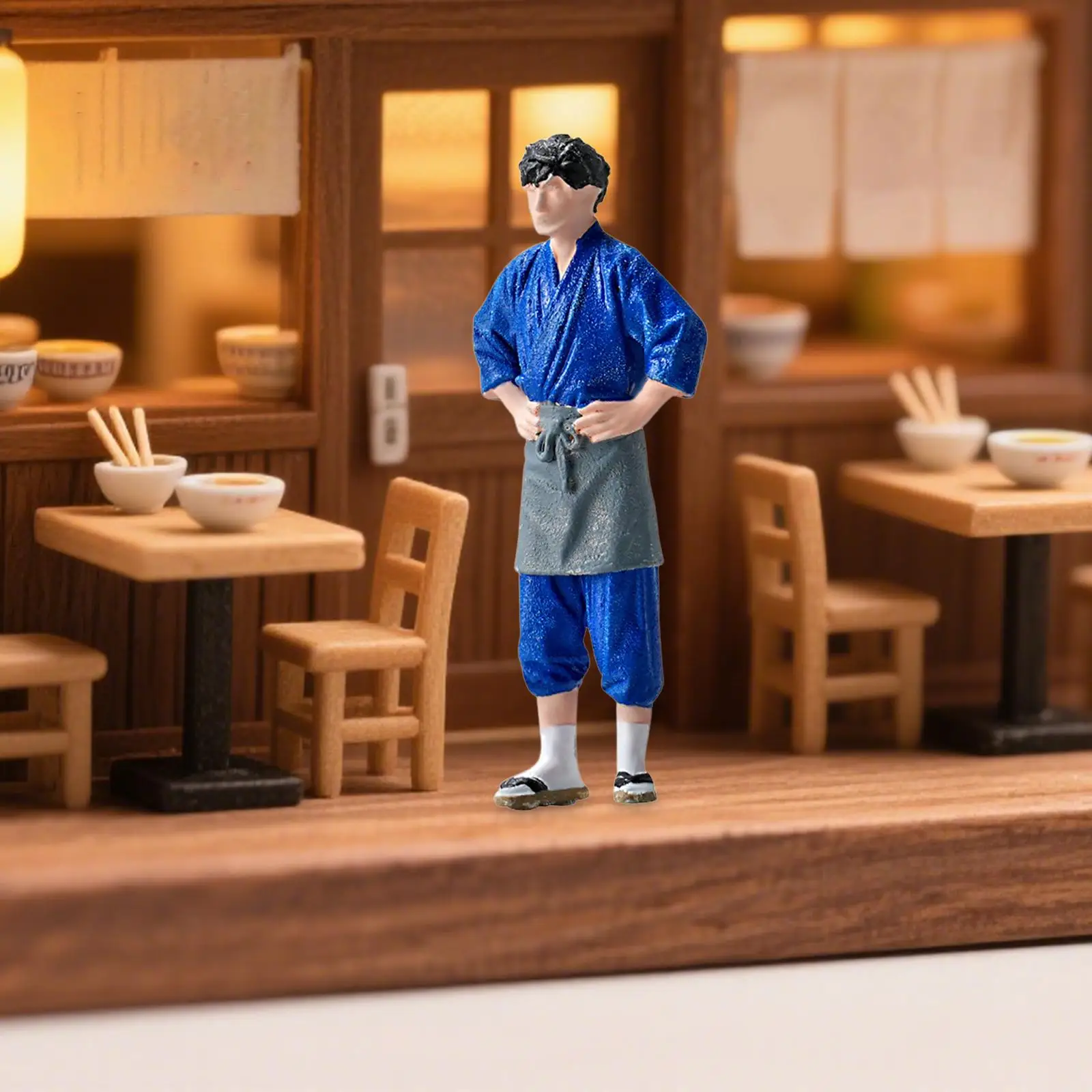 1:64 Figuur Model Miniatuur Creatieve Foto Prop Realistische Collectie Bureau Decoratie Diorama's Landschap Display Chef Beeldje