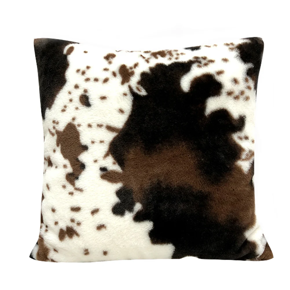 

Cow Pillowcase Cushion Covers Creative Decorative Plush Home Sofa Car Protector Pattern Protective