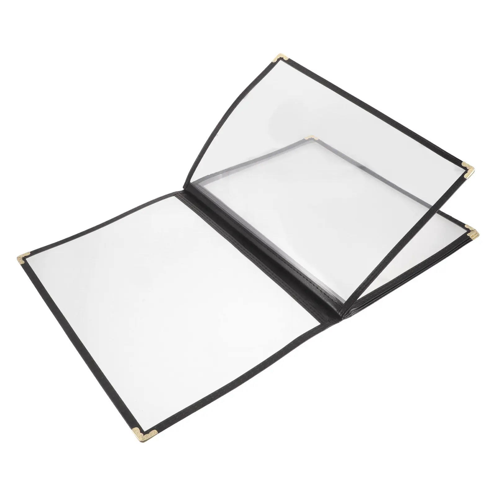 

Transparent Loose Leaf Menu Holder Binder 5 Pages PVC Restaurant Cover Folder Easy Update Clear Protective Menu Covers for Cafe