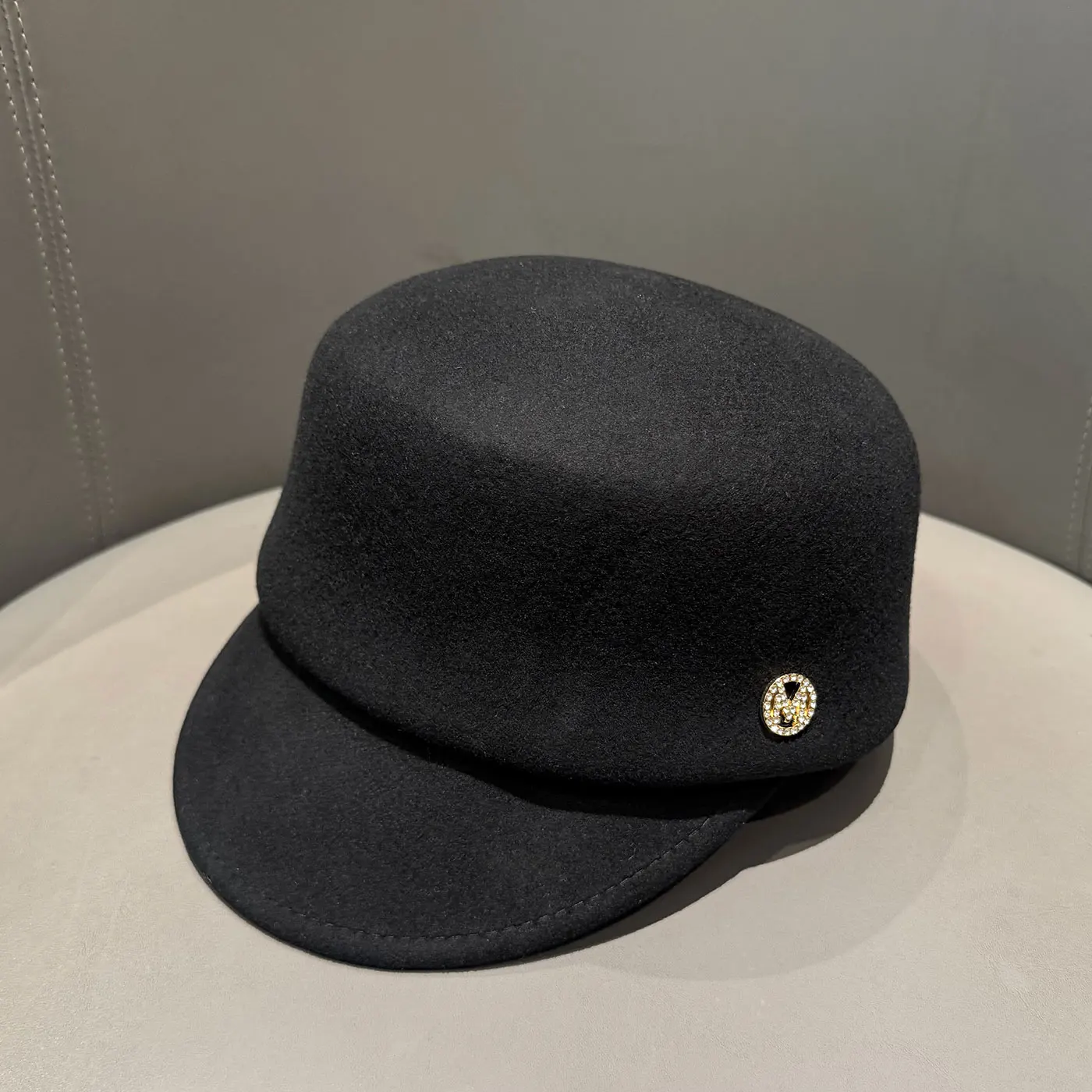 Neue Klassische 100% Wolle M Brief Reit Kappe Fedoras Frauen Winter Hohe Qualität Baskenmütze Kappe Im Freien Britischen Mode Ritter Hut – Detail 17