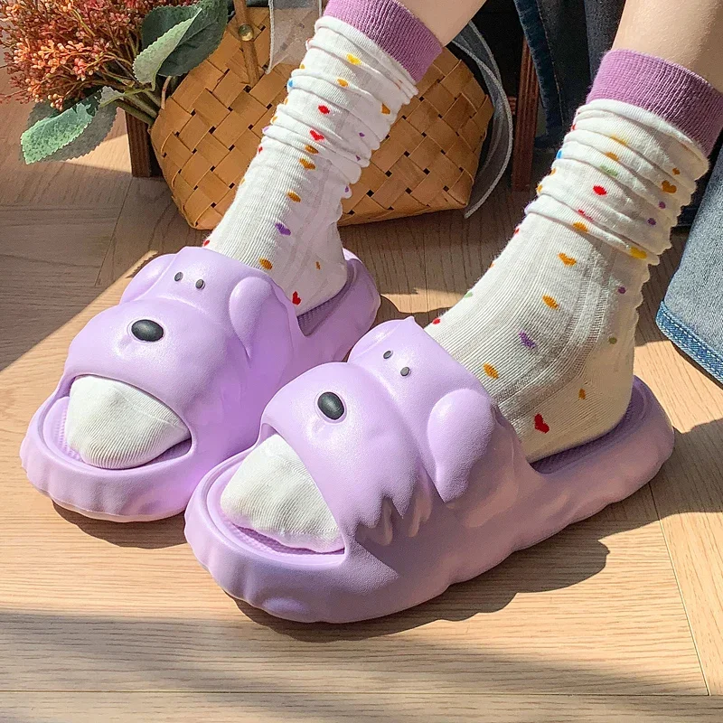 

MEOD новые летние пляжные тапочки с героями мультфильмов, женские нескользящие домашние тапочки на толстой подошве для ванной комнаты, женские легкие мягкие шлепанцы из ЭВА