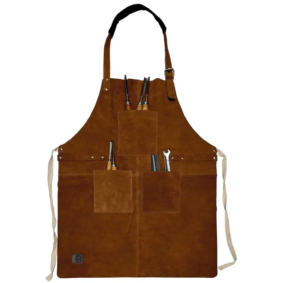 

TOWN Leather Grill Work Apron with Tool Pockets Adjustable up to XXL for Men amp Women Leather Tool Apron