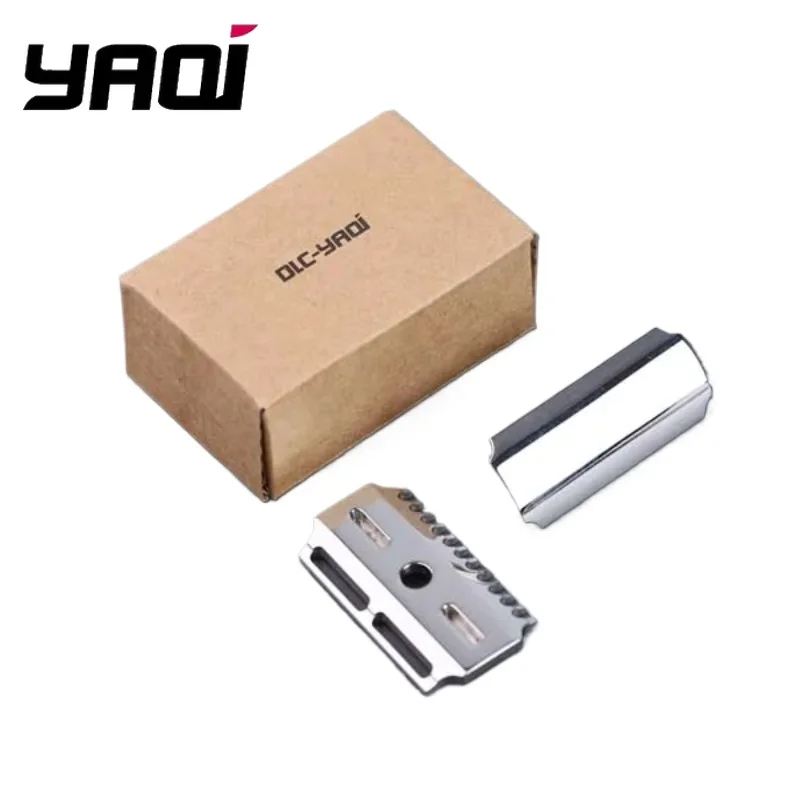 YAQI-Vostok 90DC 316 Stainless Steel Polished Dual Comb Safety Razor Head with 0.9mm Blade Gap, Precision Shaving Tool, 31g
