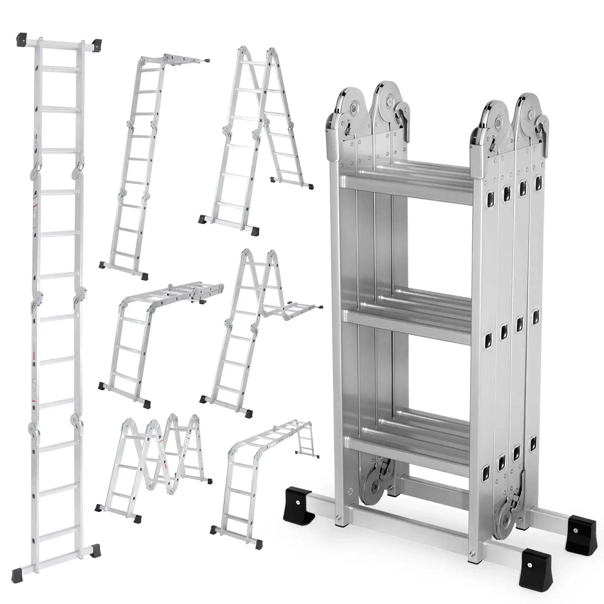 

Алюминиевая складная лестница 7-в-1, телескопическая лестница-стремянка с предохранительными замками