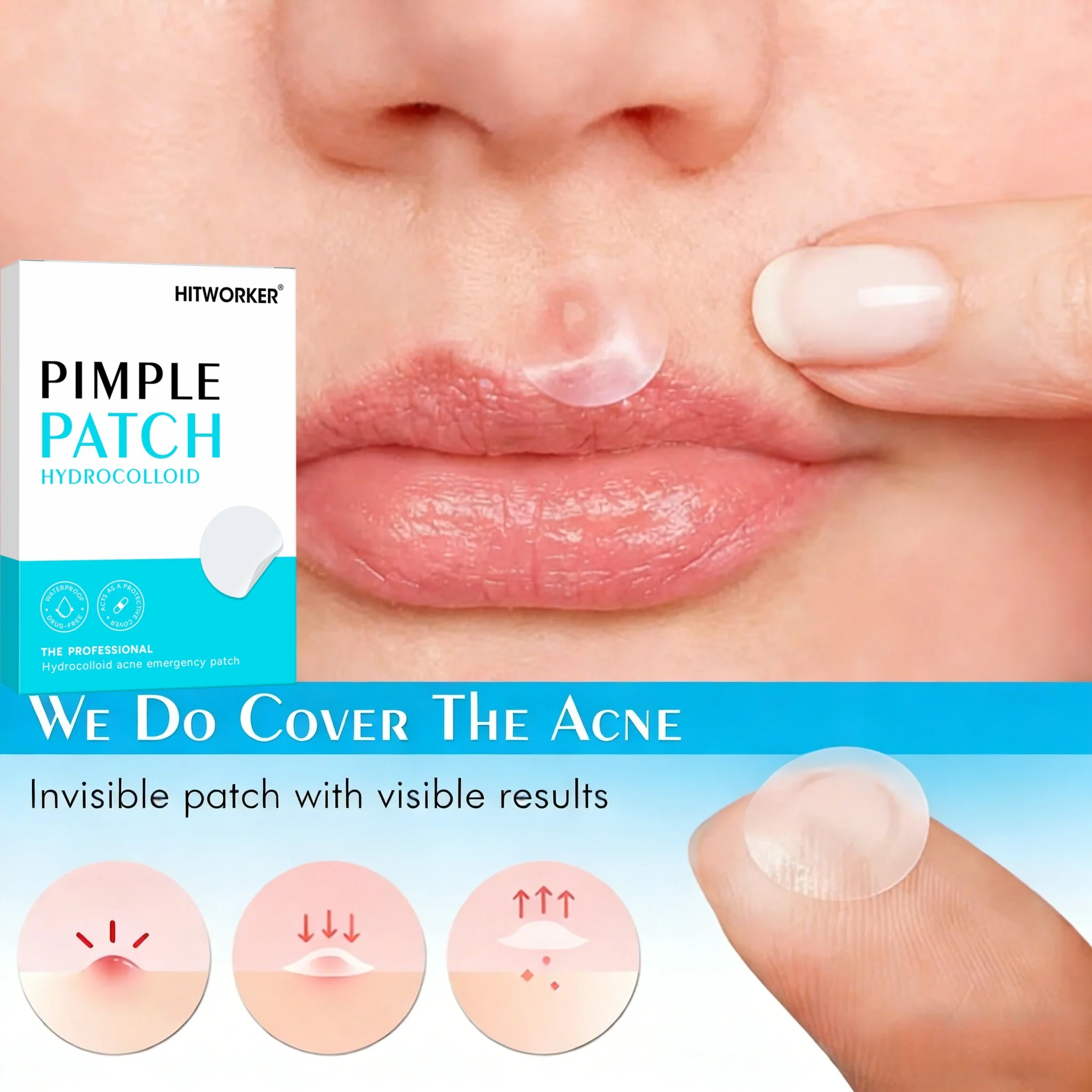 144/360/720pcs Hydrocolloid Acne Pimple Patches for Face, Effective Blemish Spot Treatment, Invisible & Skin-Friendly