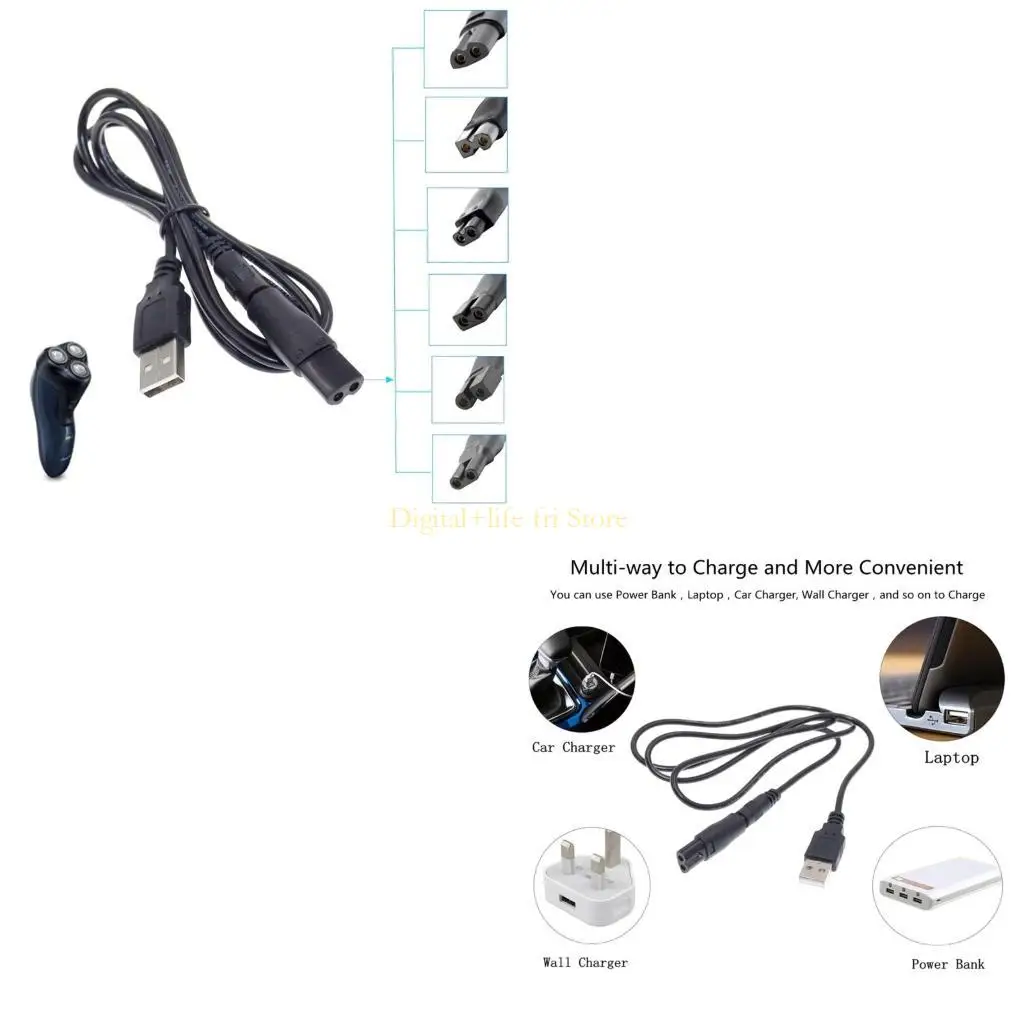 E06D 8Pcs/lot USB Adapter Cable Line Multifunctional 5.5x2.1mm Female Socket Coverter Connector for Electric Hair Razors
