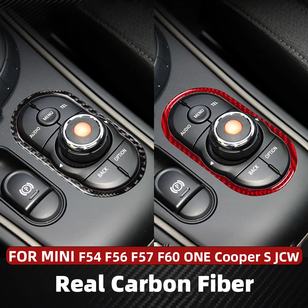 Carbon Fiber Car Multimedia Decorative Stickers For MINI ONE Cooper S JCW F54 F55 F56 F57 F60 Car Interior Personalized Modified