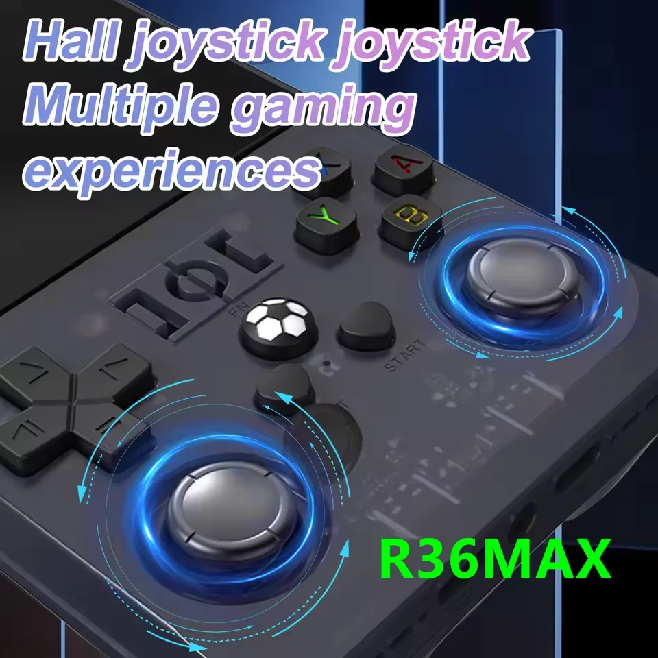 R36MAX Retro Handheld Video Game Console Linux System 4.0Inch IPS Screen Portable Pocket Video Player 64GB 128GB Games Kids Gif