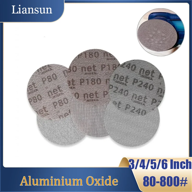 

5-50pcs Mesh Sandpaper Dust-free Sanding 3/4/5/6 inch Anti-blocking Abrasive Sandpaper Mesh Disc Car Surface Sanding 80/180-800#