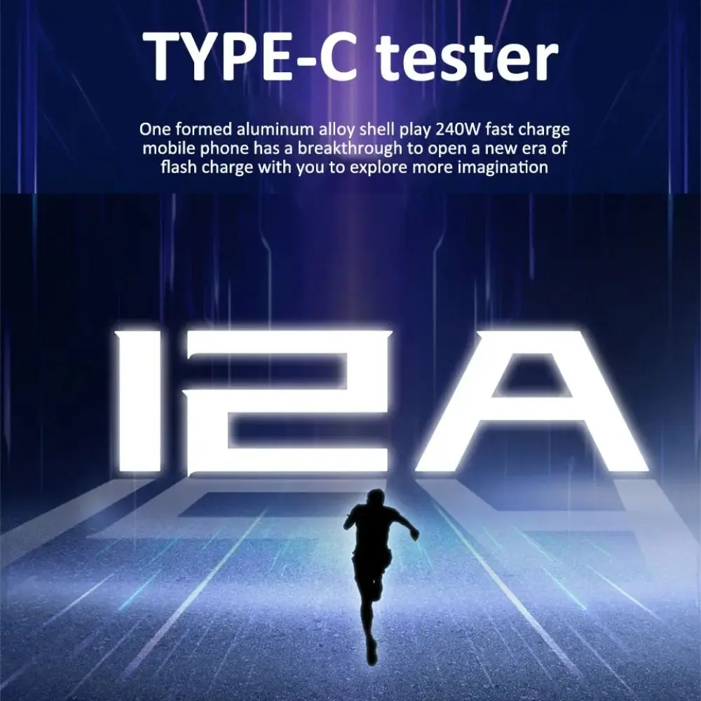 Type-C Electric Current Meter Safe Operation Multi-function Digital Ammeter Voltmeter Dustproof and Drop-proof Protocol Detector