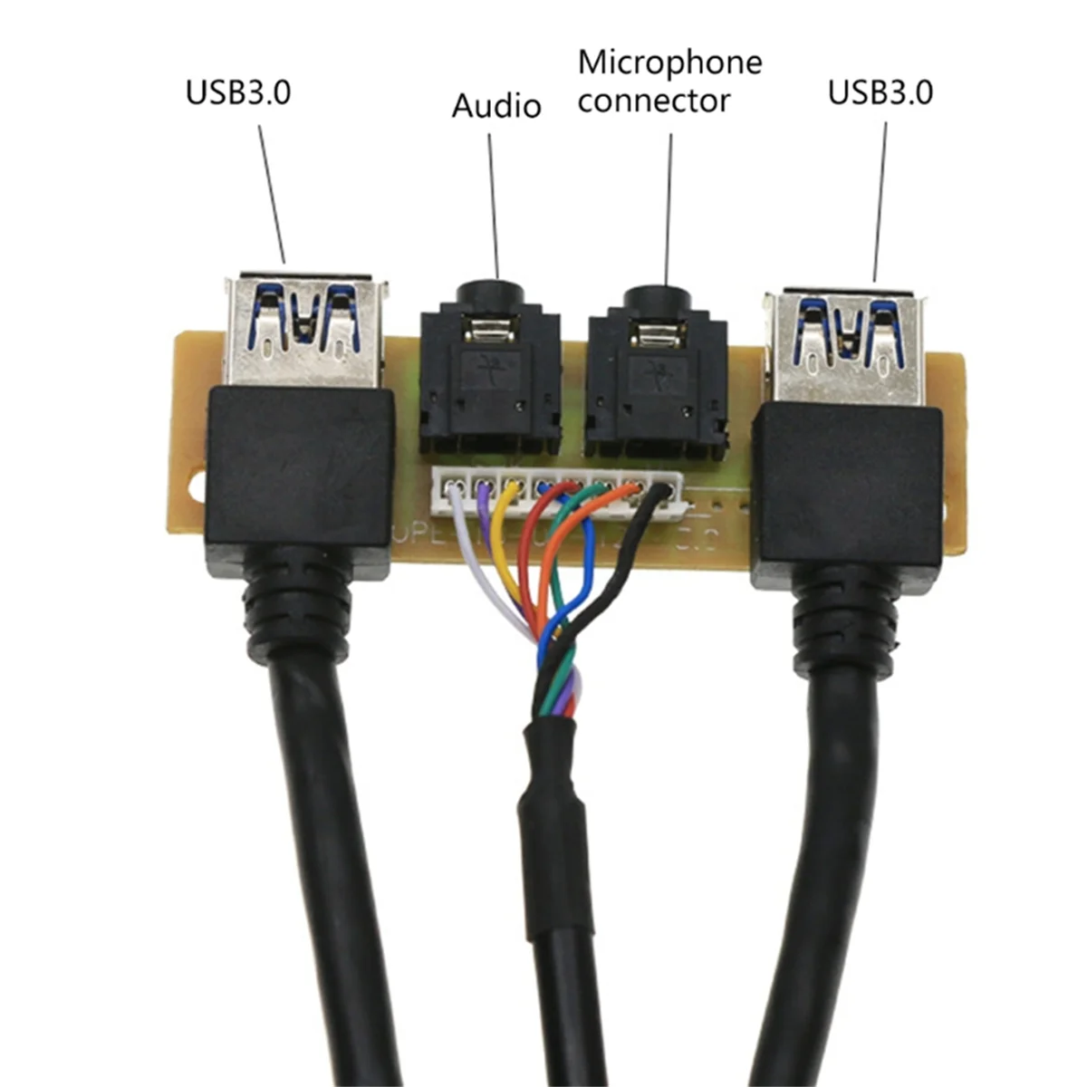 & AT27  60cm Front for Case Panel Usb3.0+Usb3.0 High Definition Audio Jack Port I/O Board Internal Cable Line Hub Wired Network