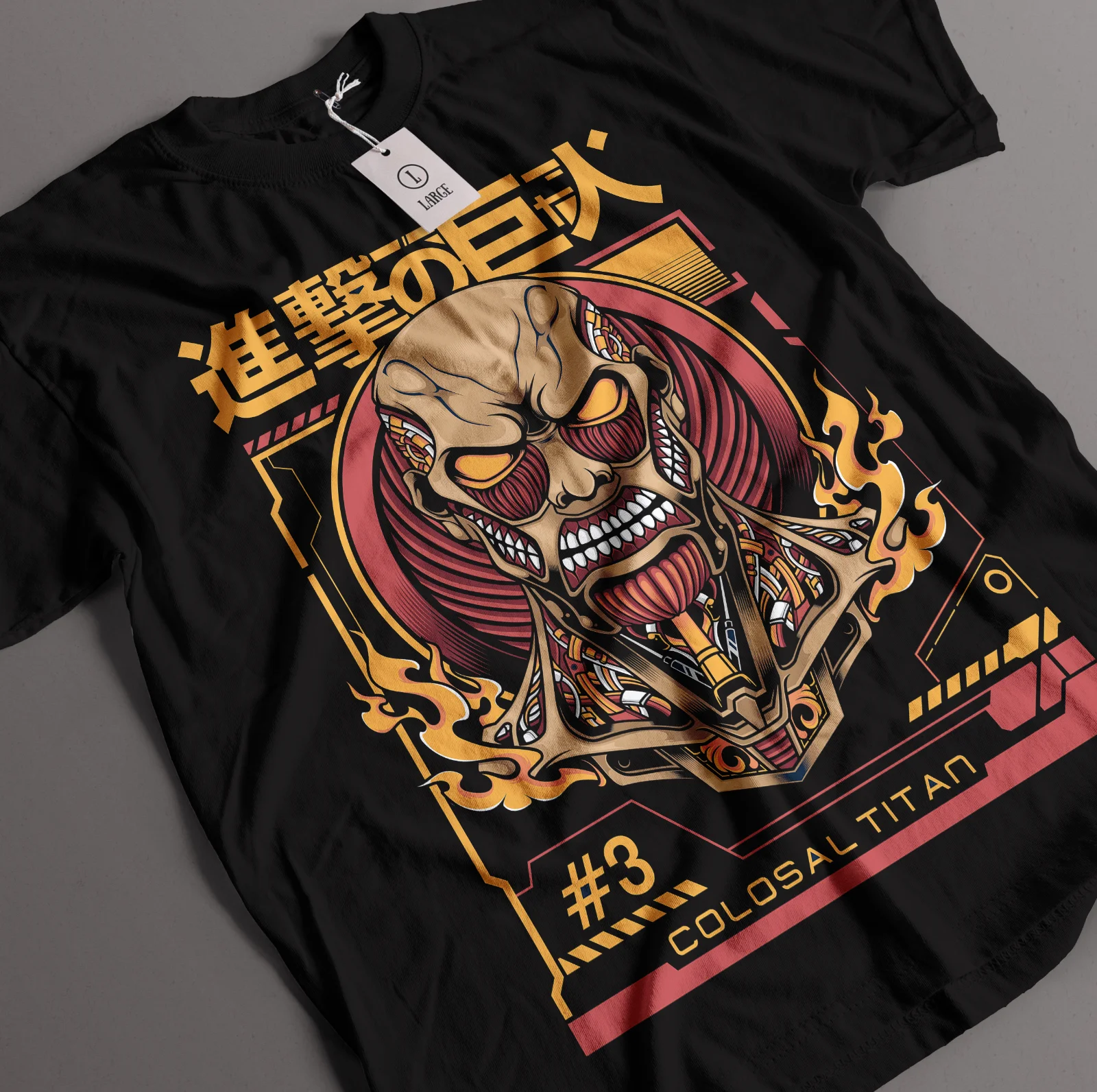 Colossal Armin Tshirt Attack On Titan Eren Mikasa Shirt Levi Hange Anime T-Shirt cotton shirt