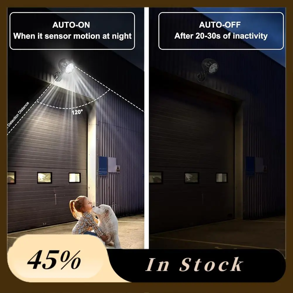 A60Z Luce con sensore di movimento a batteria superiore Luci di movimento a batteria per esterni 6 LED - 6000K On Off automatico Confezione da 2