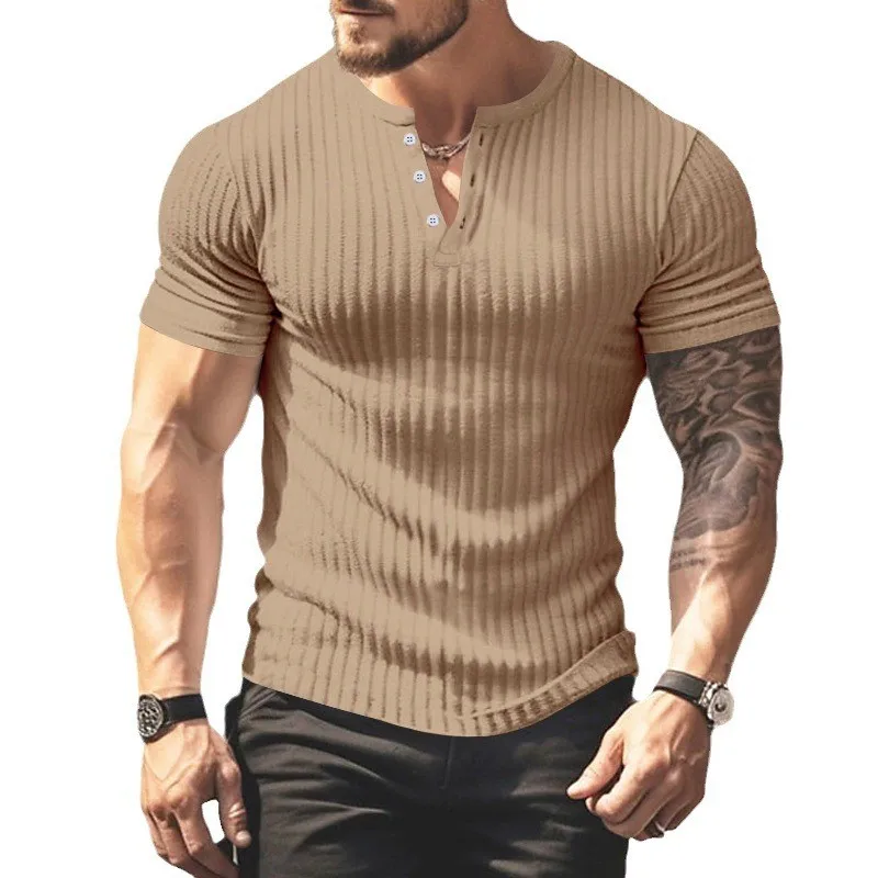 Casual T Shirt Black Ribbed Knit Shirt White V Neck Top Red Curved Hem Short Sleeve Grey Beige view 5