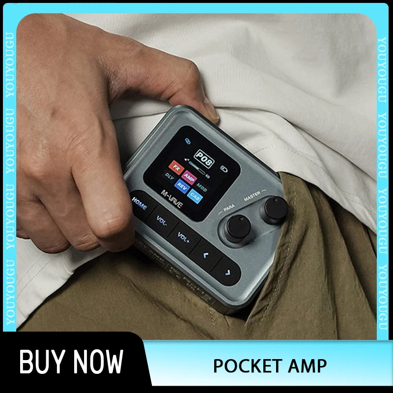 

Карманный усилитель M-VAVE, мини-гитарный бас-усилитель, 1,54, цветной ЖК-экран, 1450 мАч, управление через приложение, индивидуальный многофункциональный процессор для настольных эффектов