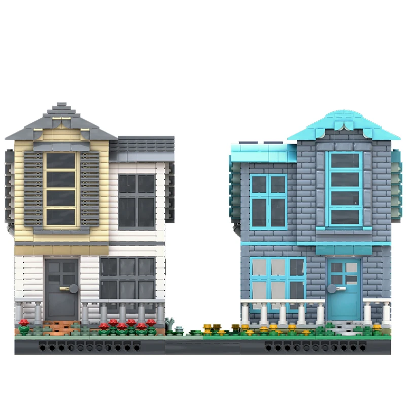 MOC- 216832   Konstrukcja podmiejska modułowy dom klocki do budowy model cegły wysokiej jakości dekoracja małych cząstek Christmas1476PCS