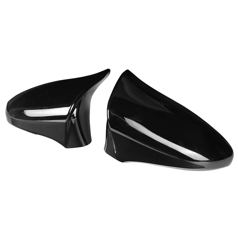 2pcs Glossy Black Horn Style Side Door Rearview Mirror Cover Cap Trim Fit for Lexus IS RC GS 300h 350 450h RC F SPORT 2015-2018