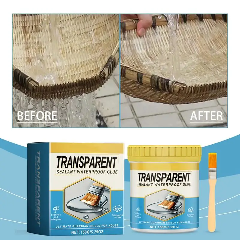 Bancs transparents adhésifs imperméables, revêtement étanche intérieur et extérieur, liquide transparent, agent anti-fuite