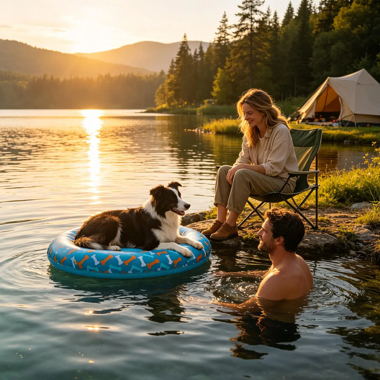 Pool Float for Dogs Leak-Proof Inflatable Thickened PVC Ring Small Dog Pool Float for Lake Beach Games Water Party Pond Small