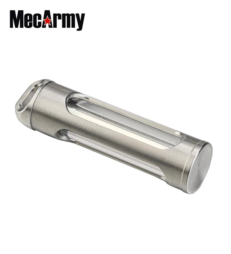 MecArmy TR26 Glow Necklace TC4 titanium Photoluminescent Glow Bar ,Tail allows the light to be hung by a chain For everyday use