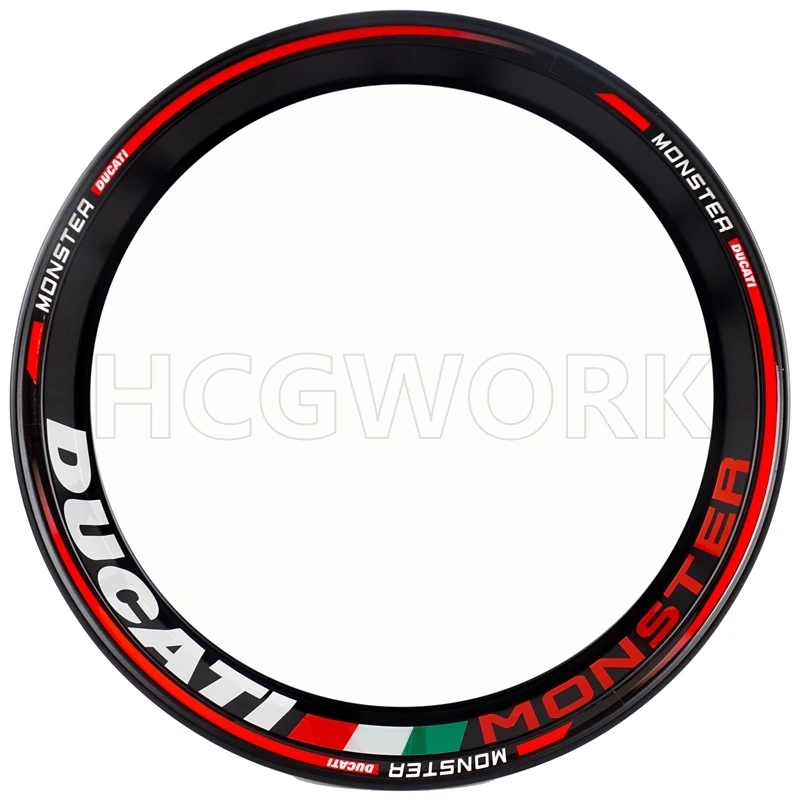 Motorcycle Accessories Wheel Hub Wheel Rim Sticker Reflective Stickers for Ducati Monster 696/821/797/1200s