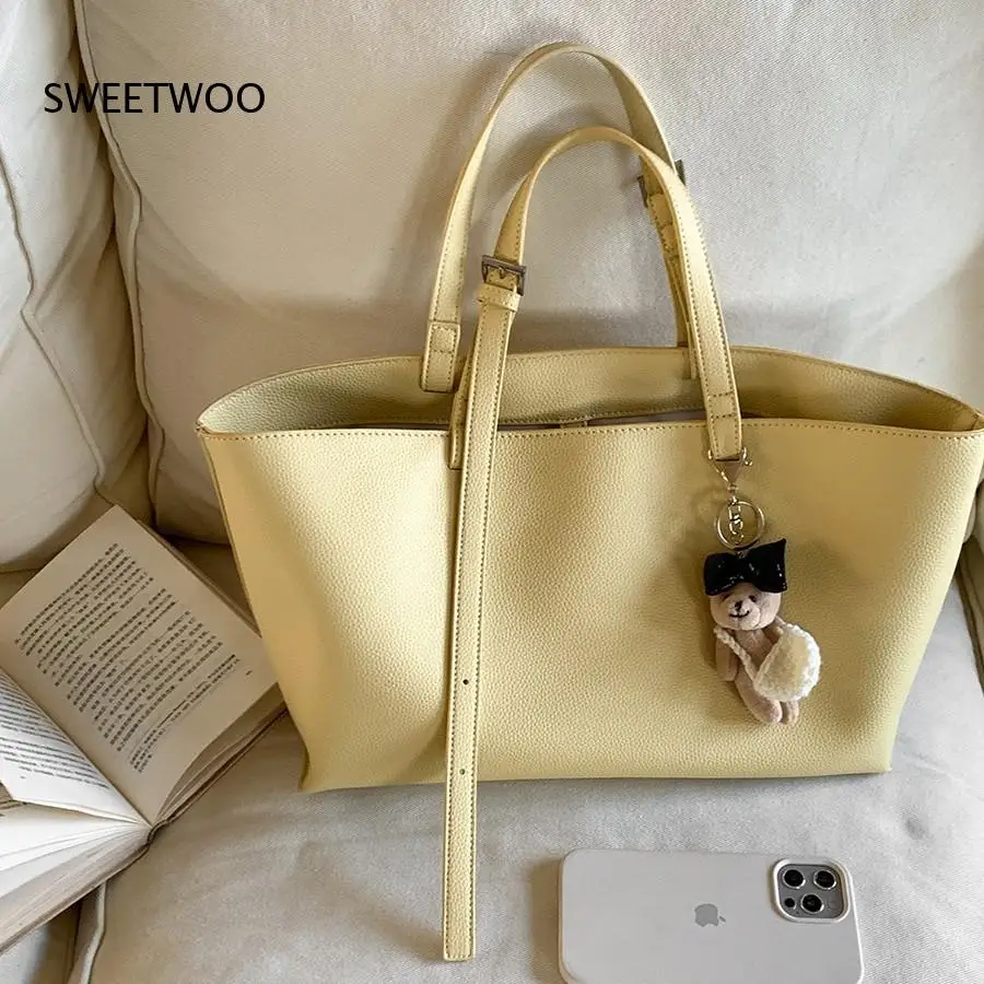 

Minimalist Open Top Leather Handbag Detachable Adjustable Long Strap for Outings Dates and Outdoor Activities