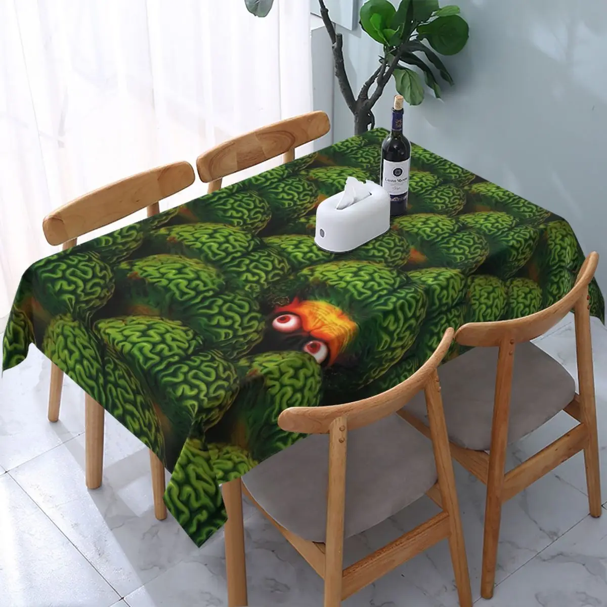 Disney Mars Needs Moms Animated Science Fiction Tablecloth Rectangular Fitted Waterproof Table Cover Cloth for Dining Room