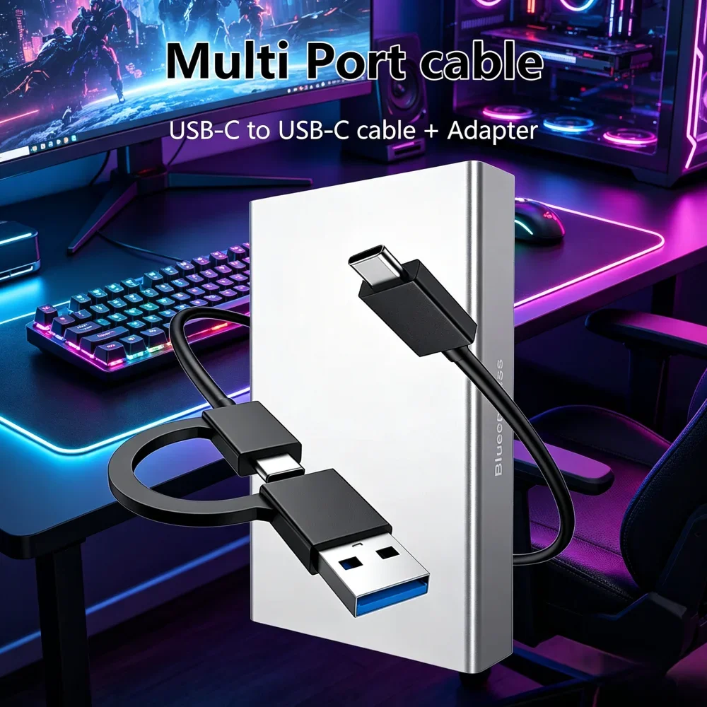 

2.5/3.5 Inch SAS SATA Hard Drive Enclosure, USB-C 5Gbps External HDD Case, 20TB Max Capacity
