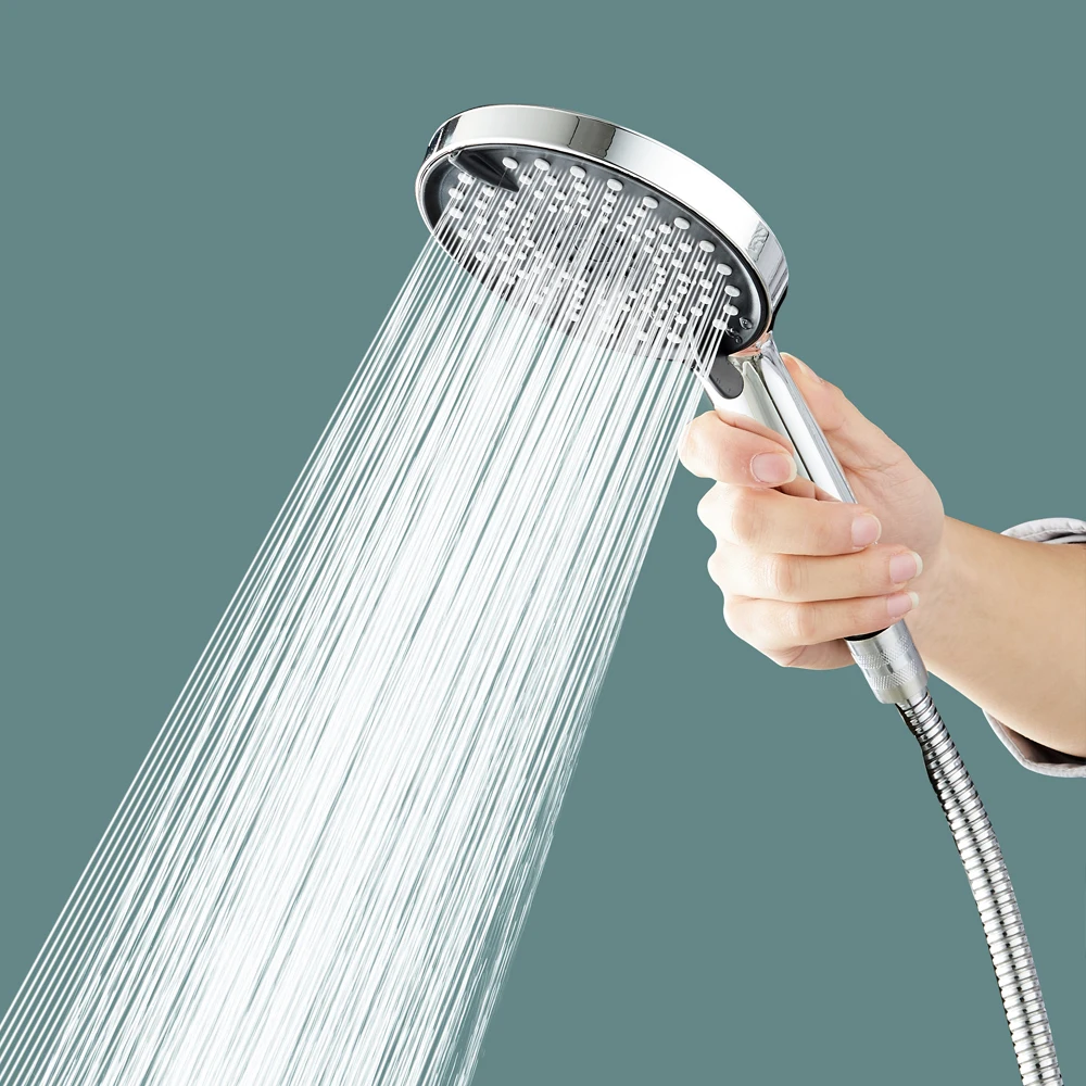 12.5CM Big Panel Large Flow Shower Head Mixer High Pressure 3 Modes Water-Saving Spray Nozzle Rainfall Shower Bath Accessories