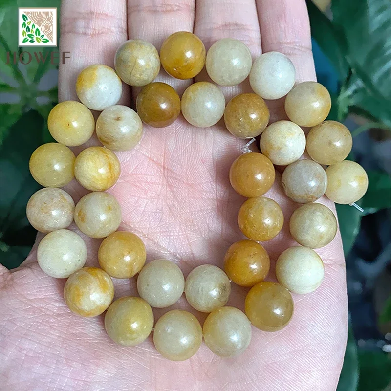 Yellow Aventurine Gem Round Beads for Jewelry Making DIY Bracelet Necklace Natural Stone Beads Chains 15
