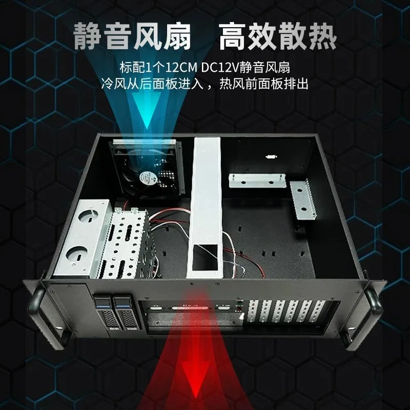 19 Inch 4U Rack Mount Storage Chassis, 2 Hot-swap Bays ATX Industrial Server Computer Case