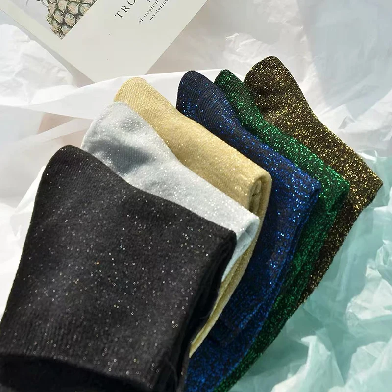 1/5/10/15/20 Pairs Random Women Multi Solid Color Sparkly Comfort Breathable Ankle Socks