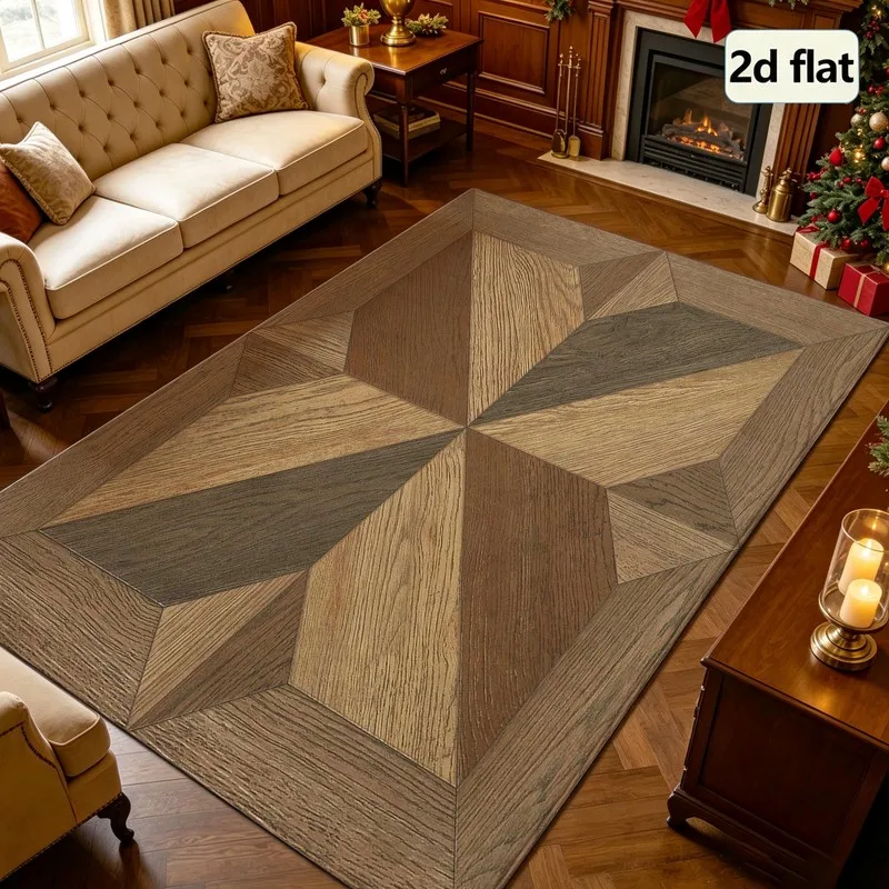 1 Piece of Wooden Parquet Carpet, Soft and Comfortable, Lightweight and Easy to Maintain, Home Decor, Suitable for Living Room, Bedroom, Dining Room, Suitable for Winter and Autumn