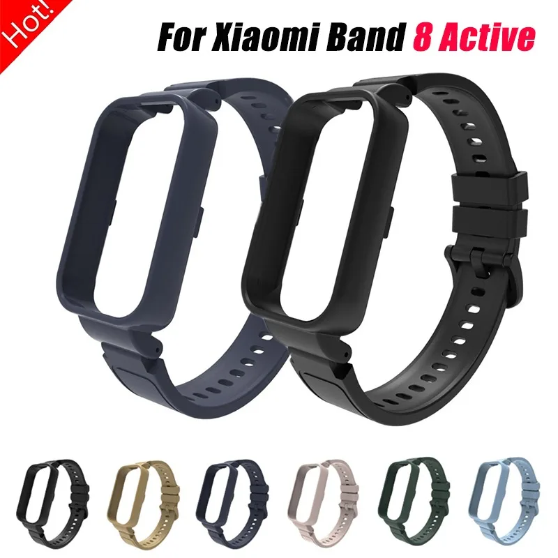 Silikon-Armband für Xiaomi Smart Band 8, aktives Ersatz-Sportarmband für Redmi Smart Band 2, weiches Gehäuse-Zubehör
