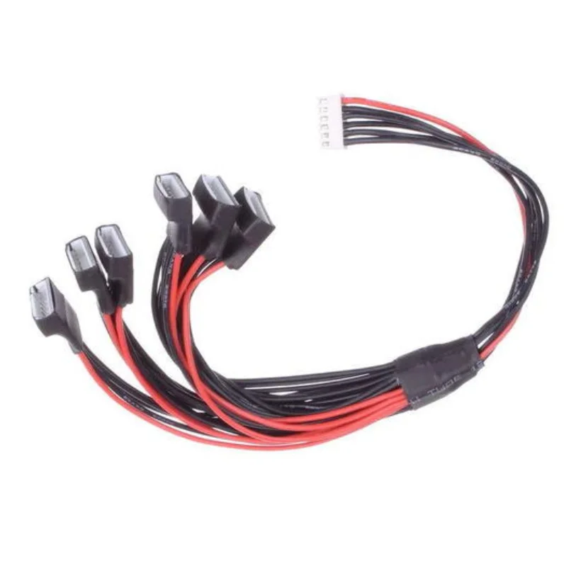 JST-XH 2S 3S 4S 5S 6S 7S Parallel Balance Cable Wire X6 Parallel Charging Balance Adapter - 6 Batteries at Once 24awg 20cm Wire