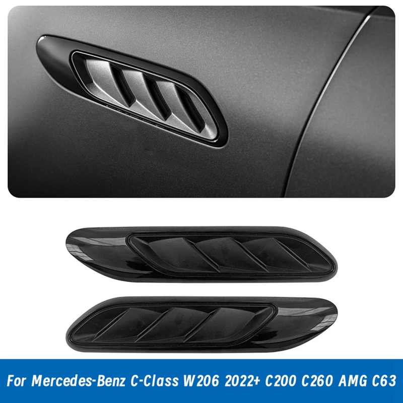 1Pair Front Fender Air Outlet Trim Cover For Mercedes-Benz C-Class W206 2022+ C200 C260 AMG C63 Side Air Vent Intake