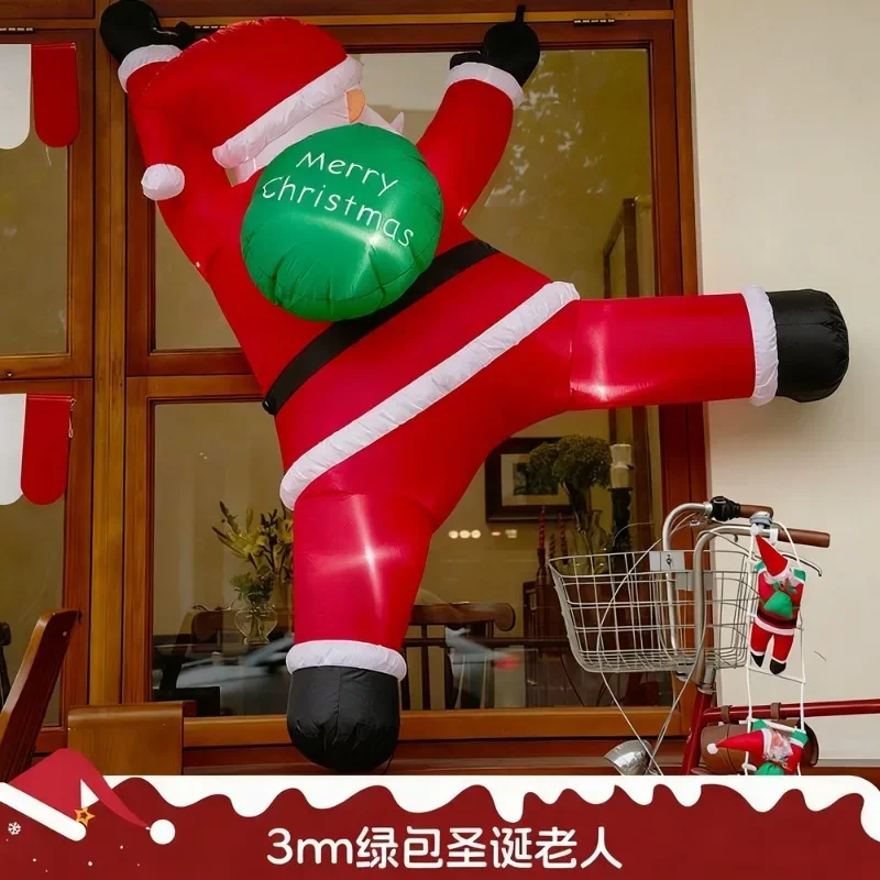 Large Glowing Inflatable Santa Claus and Christmas Tree Balloons for Holiday Decoration SuppliesGoods in stock