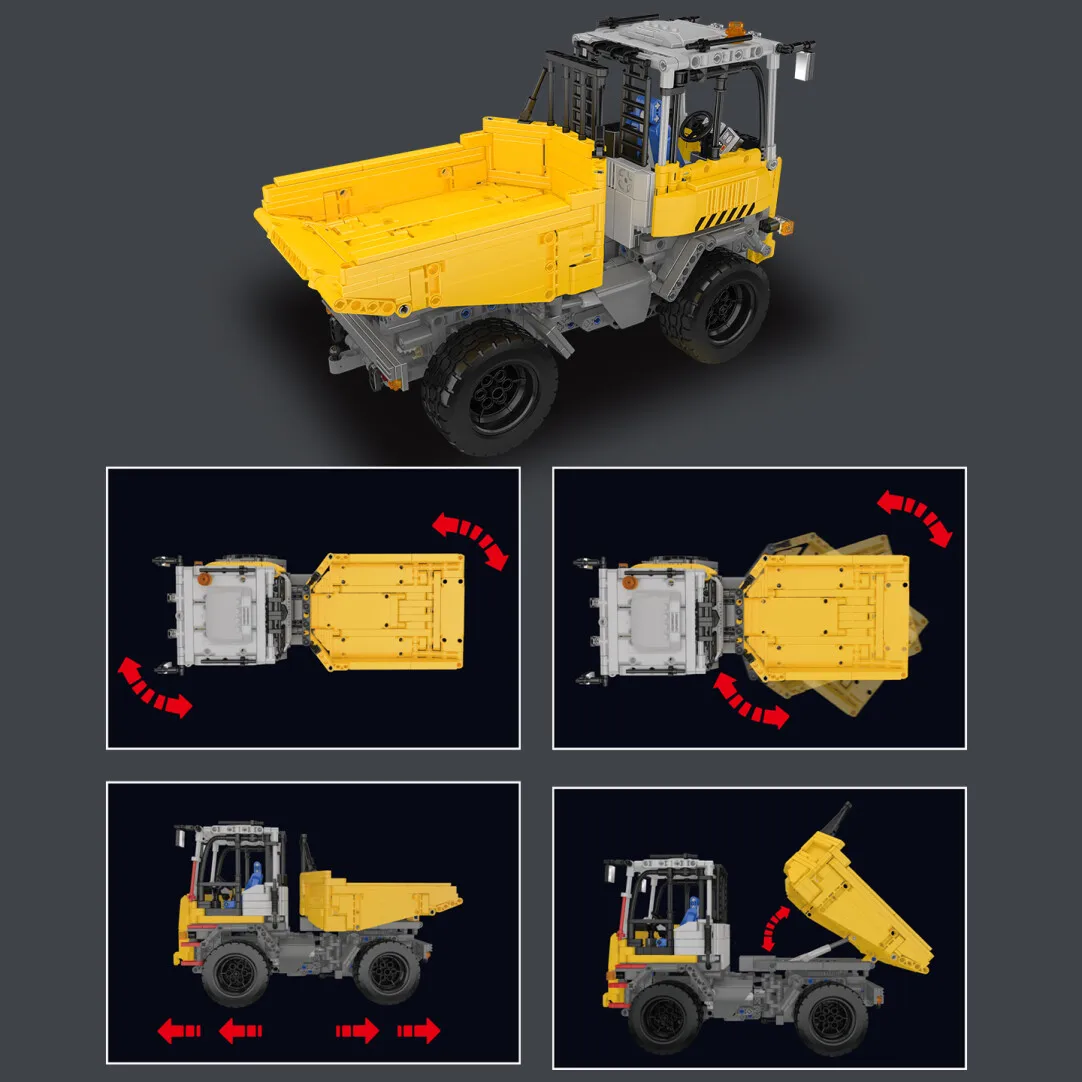 MOULDKING 1230 Uds. Serie de ingeniería camión volquete articulado bloques de construcción MOC rompecabezas juguete de ensamblaje regalo de cumpleaños creativo 17092