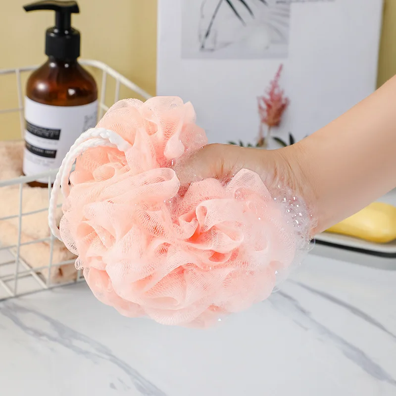 Soft Bath Scrub Bath Ball Body Clean Bath Puff Bathroom Supplies Flower Scrubbing Bubble Shower Mesh Sponge Back Brush