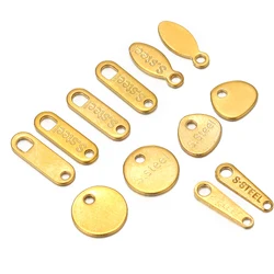 50pc Stainless Steel 18K Gold Pvd Plated Small End Tail Charm Pendant Necklace Extender Chain Tag for DIY Jewelry Making Crafts
