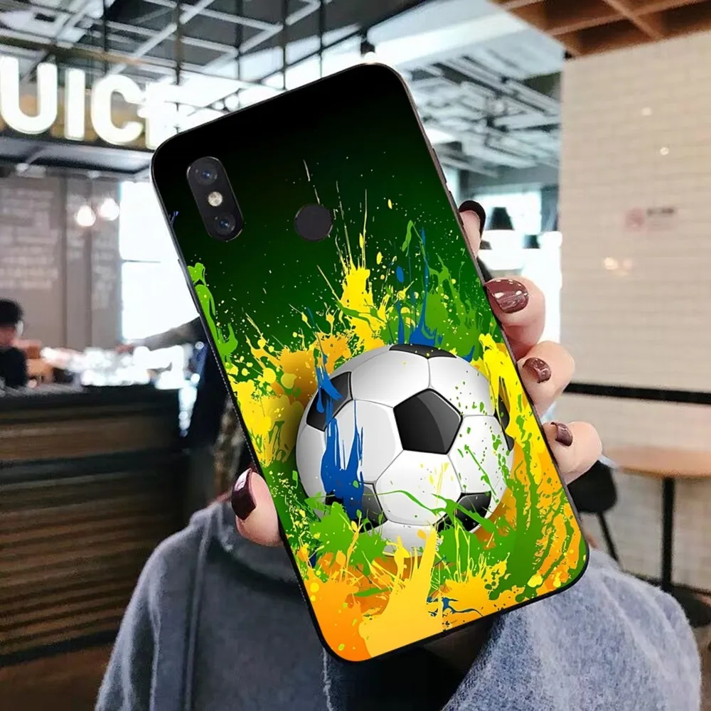 Football Soccer Ball Design Phone Case For Xiaomi Mi 5X 8 9 10 11 12 Lite Pro 10T PocoX3pro PocoM3 Note 10 Pro Lite