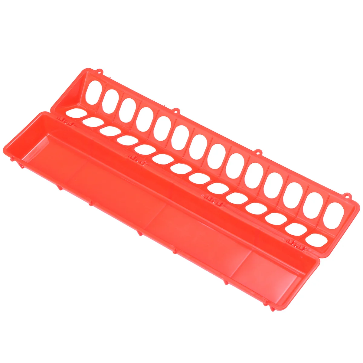 

1 pc Chicken Feed Trough With Multiple Slots For Parrot Budgie Cockatiel Pigeon Bird Feeder Dish Pet Supplies Red