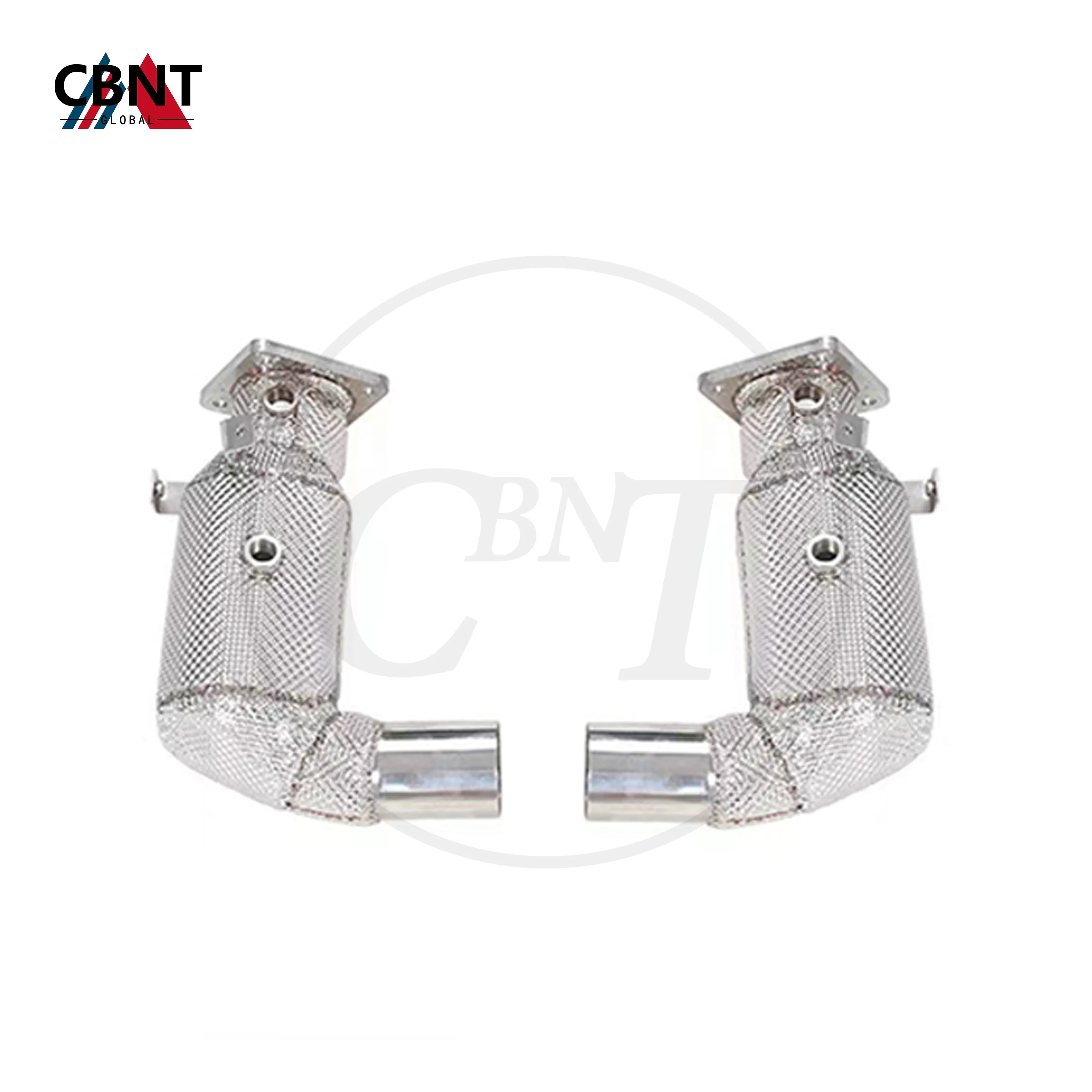 CBNT Tuning Exhaust-headers for Porsche 911 991.2 Carrera Targa 3.0T Catted/Catless Downpipe with Heat Shield Exhaust Pipe