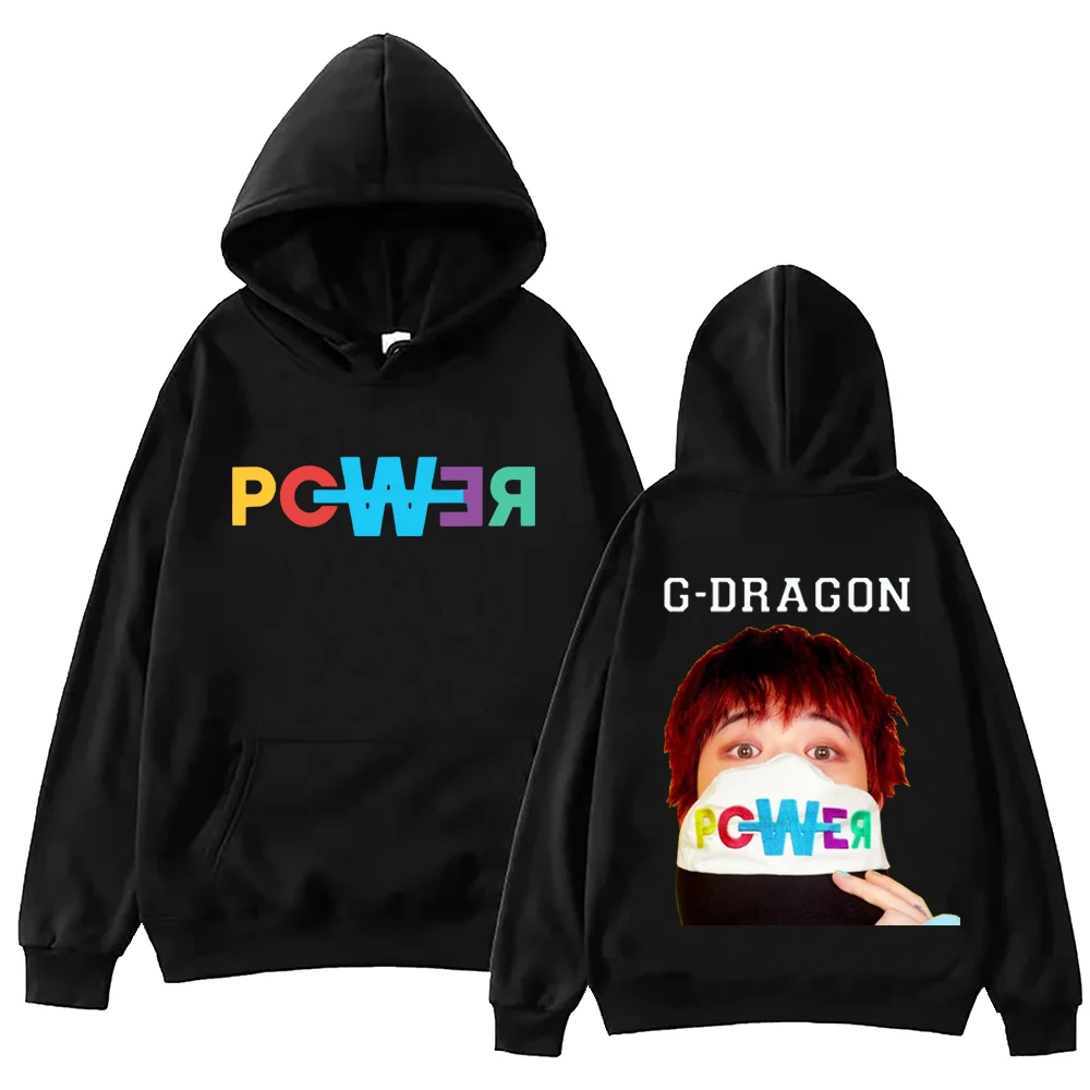 G Dragon POWER Hoodie Harajuku Hip Hop Pullover Tops Sweatshirt Fans Gift