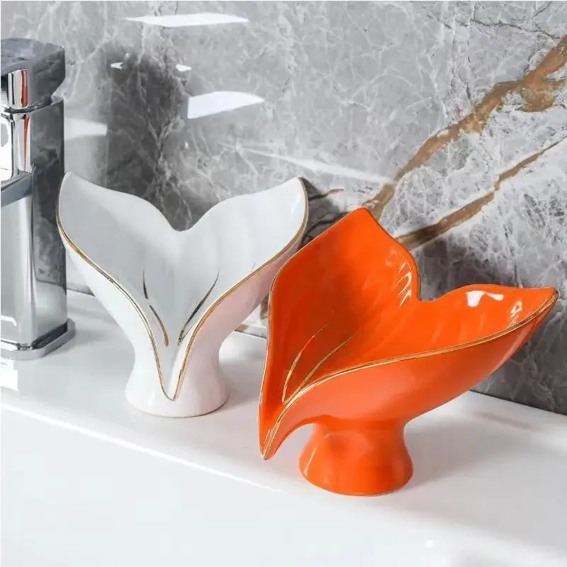

Light Luxury Drain Soap Dishes Soap Box Household High-end Toilet Soap Shelf Shelf Washing Countertop Soap Rack