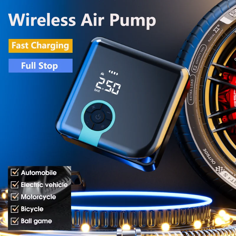 Portable Air Compressor USB Charging Quick Inflatable Sofa Mattress Swimming Ring Pool Wireless Electric Air Pump LED Lighting