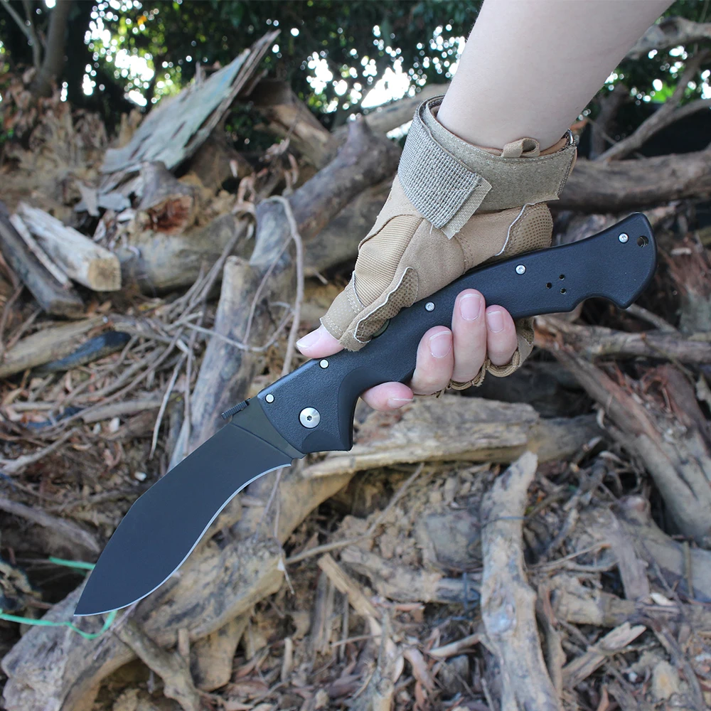 Large Rajah Cold Military Hunting Folding Knives AUS-10A Steel Blade Outdoor Survival Combat Self-defense Multipurpose Knife EDC